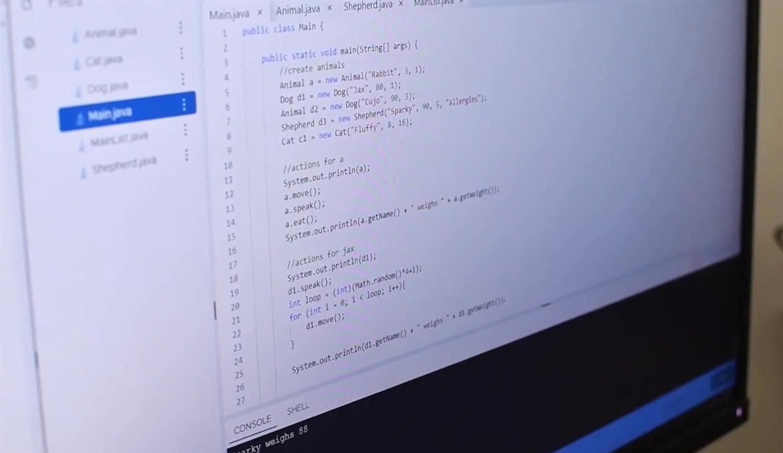  Computer code on a computer screen